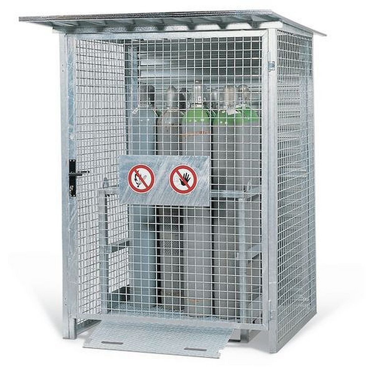 Gas cylinder cabinet GS 155, delivered disassembled, for outdoor  installation, completely hot-dip galvanised, with lockable hinged doors ~  SCHWEISS-SHOP 113516 ~ Gas cylinder storage - Container ~ 1512GFC0002 ~  Schweiss Shop